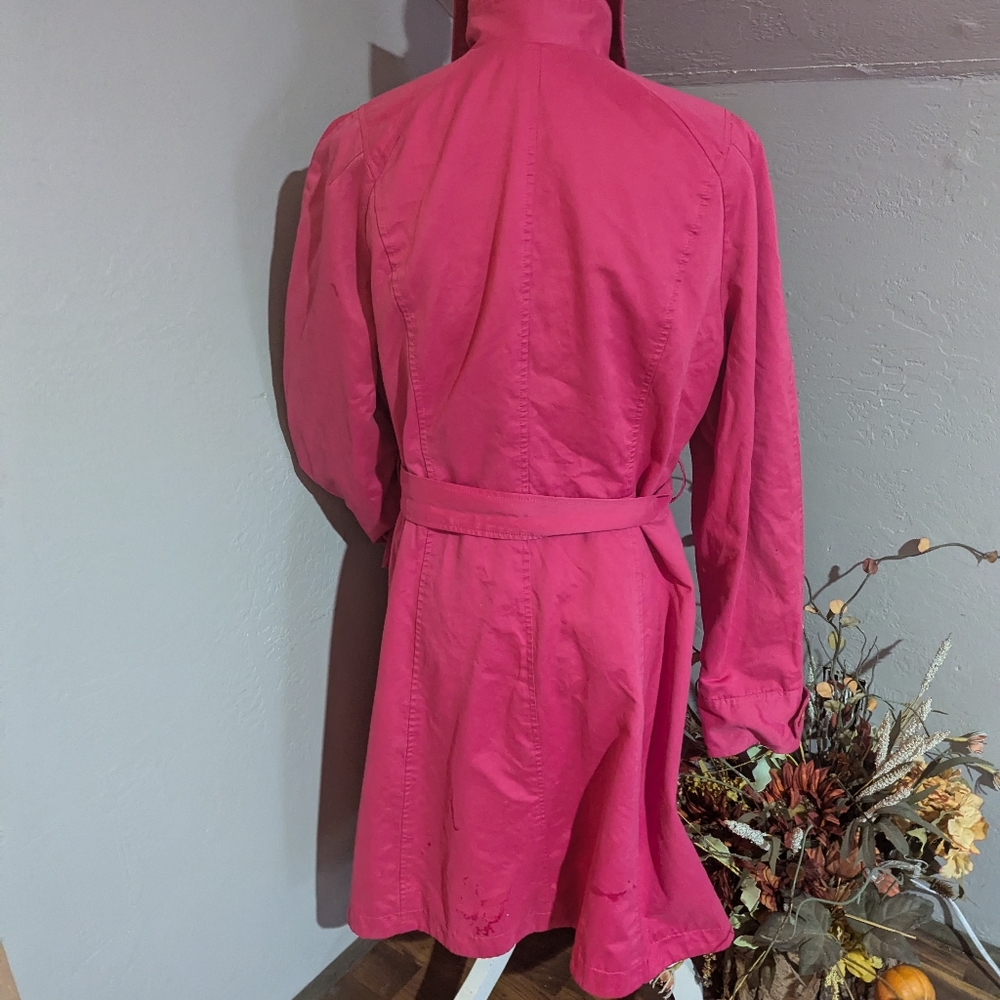International Concepts Pink Trench Coat with Gold Buttons Size XL - Picture 3 of 10